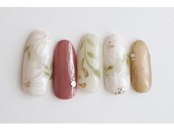 手書きフラワーネイル