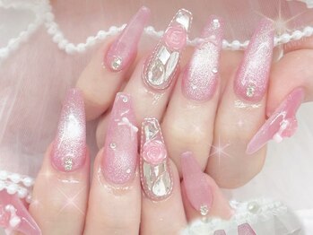 メイク 池袋(Meik)/水光マグネットキラキラネイル