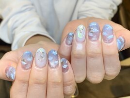 3月　雲の上ネイル