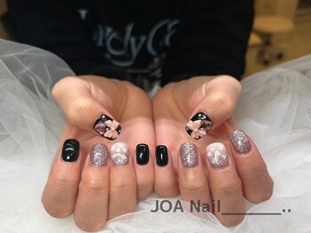 ジョアネイル(JOA Nail)/黒★リボン★ハートホログラム