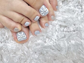 シンプルジェルネイル専門店 バランス(balance)/フットリボンネイル♪