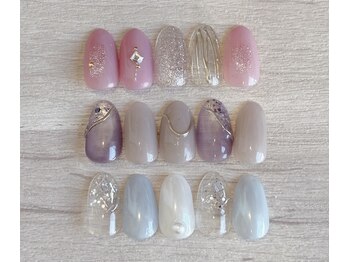 ネイルサロン エムズ(Nail Salon M's)の写真/パラジェル導入店!地爪を労わりながらネイルを楽しめる♪ギャラクシーネイル導入[お写真:¥7300コース]