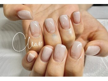クリア(Clear)/グラデ×控えめグリッター