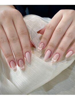 リボン、babyピンク、ドット