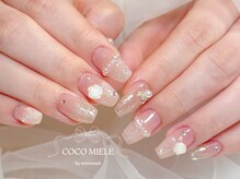 ココミエレ(COCO MIELE)/ベージュピンクレースネイル