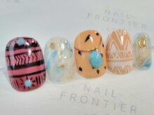 ネイルフロンティア 吉祥寺(NAIL FRONTIER)/Mネイティブ柄トルコ石14980円