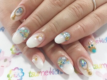 ネイルサロン 爪吉/気分はマーメイド♪地中海ネイル