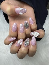 パープル韓国ネイル