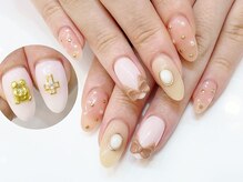 ネイルコレクション ベビーピンク(Baby Pink)/ジェル定額￥9990・3Ｄリボン