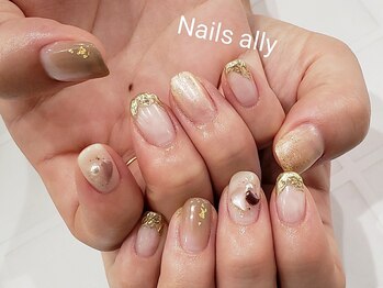 ネイルズアリー 立川店(Nails ally)/ニュアンス×ミラーART