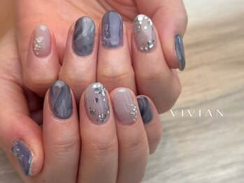 ヴィヴィアン ネイル(Vivian nail)/ブルー マグネット ホログラム