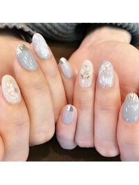 シンプルミラーネイル