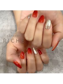 大人シックなテラコッタネイル