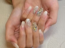 ネイルサロン プルミエール(Premiere)/ホワイトグラデ＆ストーン