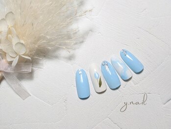 ワイネイル(Y.nail)/手書きチューリップネイル