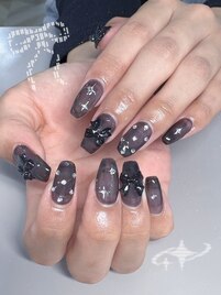 シースルーネイル/リボンパーツ