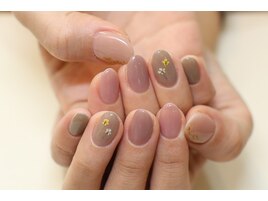 グラデーション×押し花