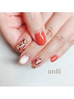 アンフィルルーム(unfil room)/テラコッタ＆オーロラネイル♪