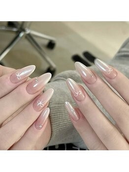 ヘブン ネイル 鶯谷(HEAVEN Nail)/Cute Bows Nails Design