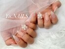 リボンフラッシュフレンチネイル