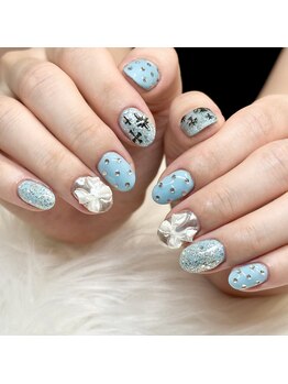 マイオティック ネイル(miotic nail)/アイスブルーベースデザイン