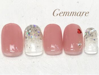 シンプルハートネイル