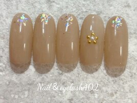 ベージュホロネイル