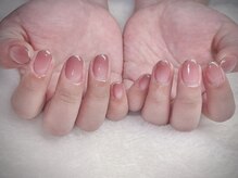 にっこりネイル/グラデーション＆ラメライン♪