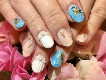 プラハネイル(+HER 美甲)/人魚の鱗×ドロップアート