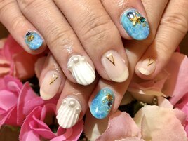 人魚の鱗×ドロップアート