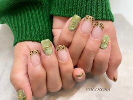 レオパードフレンチネイル