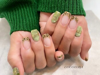 ココロバ ネイルアンドビューティーサロン(COCOLOBA)/レオパードフレンチネイル