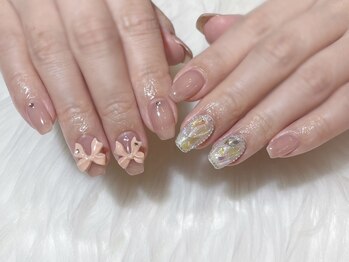 アイネイルズ 天神今泉店(I-nails)/【kotone.n】リボンオーロラ