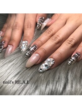 ネイルズリアル 倉敷(nail's RE.A.L)/ツイードネイル