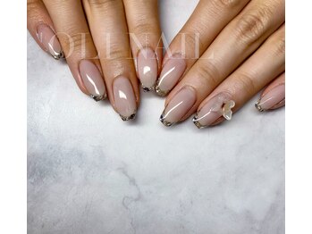 オリネイル(’oli nail)/ガラスフレンチ×バタフライ