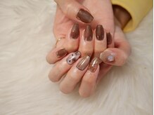 リットネイル(Lit nail)/ブラウン×ニュアンスマット