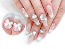 ネイルコレクション ピンク(Nail Collection Pink)/スカルプ放題★フレンチ：リボン