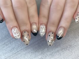 ツイード×ドットネイル♪