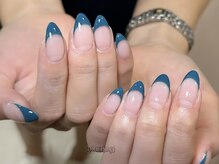 ダークハニー 原宿店(Dark Honey)/上品ターコイズフレンチネイル