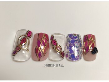 サニーサイドアップ ネイル(Sunny SideUp nail)/pink beige nailart
