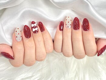 ネイルネージュ 錦糸町(Nail Neige)/4本持ち込み/ドット/リボン