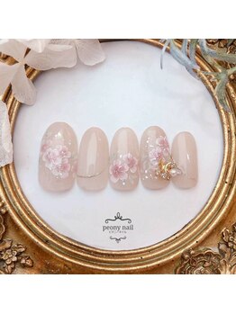 ピオニーネイル(peony nail)/春風に舞う淡桜