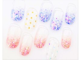 ラメグラデーション＋ホログラム