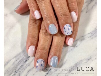 ネイルアトリエルカ(nail atelier LUCA)/R-108 大人上品押し花ネイル