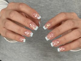 水色ドットフレンチ