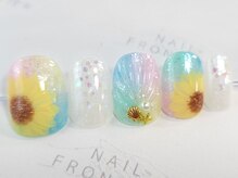 ネイルフロンティア 吉祥寺(NAIL FRONTIER)/Eレインボーひまわり14980円