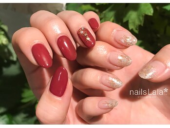 ネイルズ ララ(nails Lala)/クリスマスアシメ。