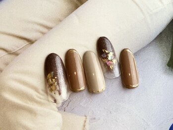 ネイルサロンフォーユー(for u)/塗りかけブラウン￥６９８０