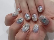 エイト アイラッシュアンドネイル 大宮店(eight)/キラキラ水色ネイル