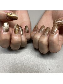 ニュアンスネイルちぐはぐネイル